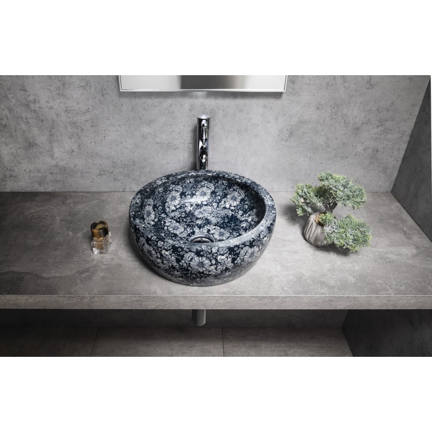 Sapho - Countertop basin PRIORI dia. 41 cm ceramic/blue