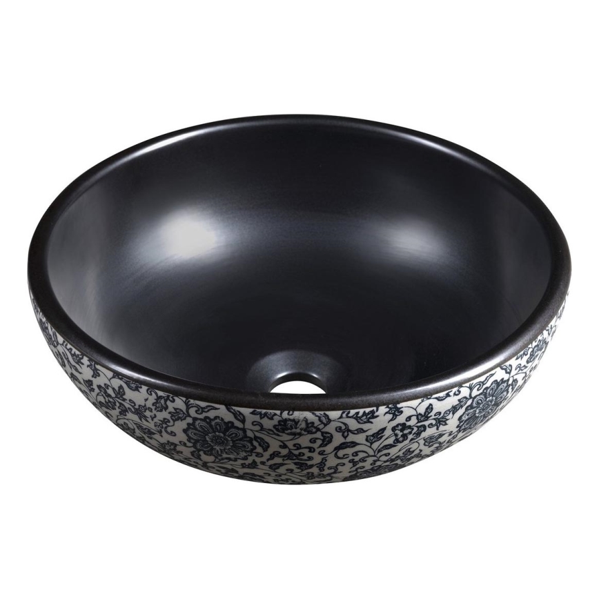 Sapho - Countertop basin PRIORI Ø 41 cm black/white