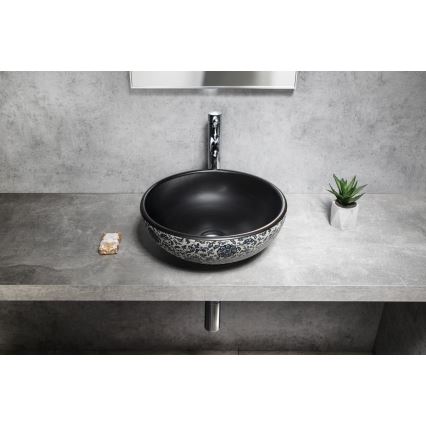 Sapho - Countertop basin PRIORI Ø 41 cm black/white