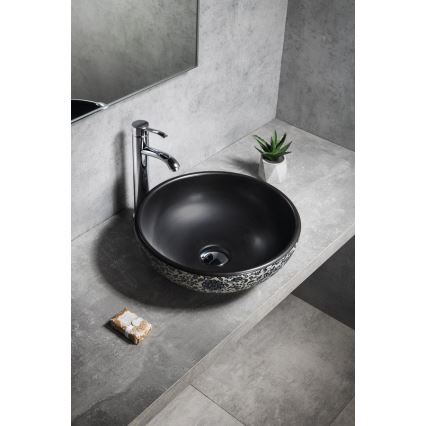 Sapho - Countertop basin PRIORI Ø 41 cm black/white