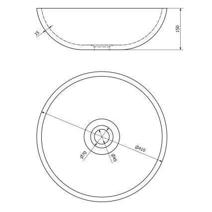 Sapho - Countertop basin PRIORI Ø 41 cm black/white