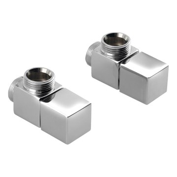 Sapho - CUBE corner valve connection set, 2 pcs, polished chrome