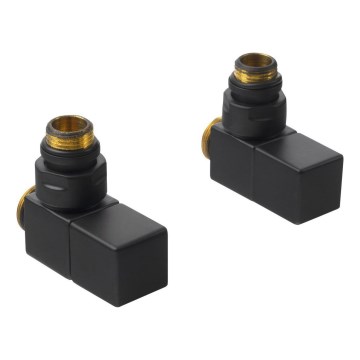 Sapho - CUBE corner valve connection set, matte black