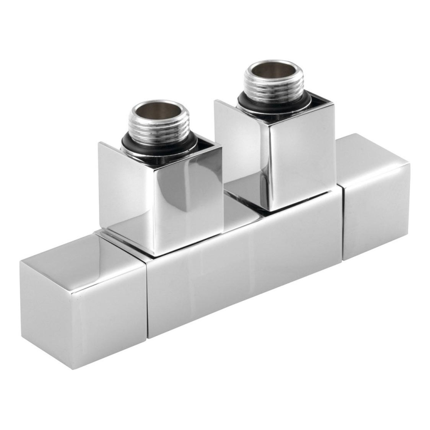 Sapho - CUBE TWIN central valve connection set, polished chrome