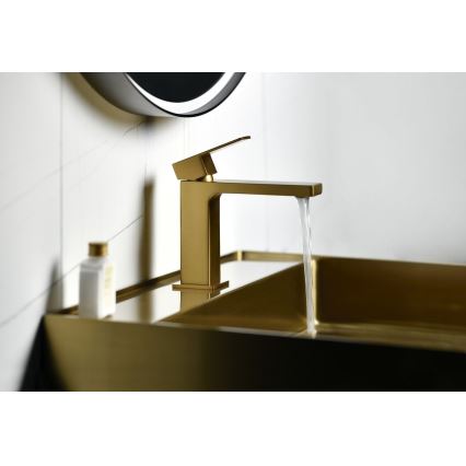 Sapho - CUBEMIX 15 cm Matte Gold Basin Mixer