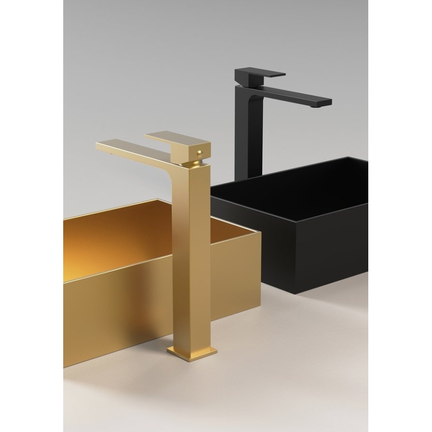 Sapho - CUBEMIX 27.8 cm Basin Mixer, Matte Gold