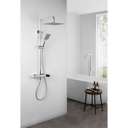 Sapho - CUBEMIX Shower Set with Mixer, Polished Chrome