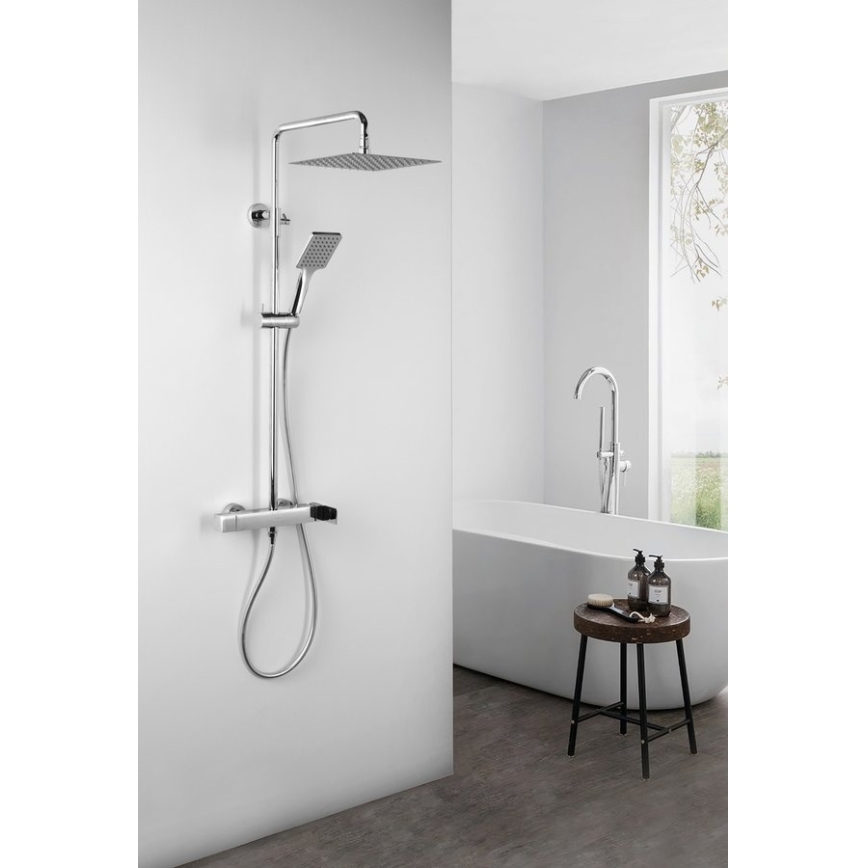 Sapho - CUBEMIX Shower Set with Mixer, Polished Chrome