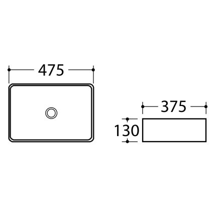 Sapho - DALMA Countertop Basin 47.5 x 37.5 cm ceramic/Carrara