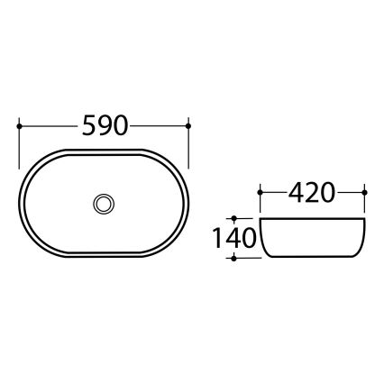 Sapho - DALMA Countertop Basin 59x42 cm ceramic/grey