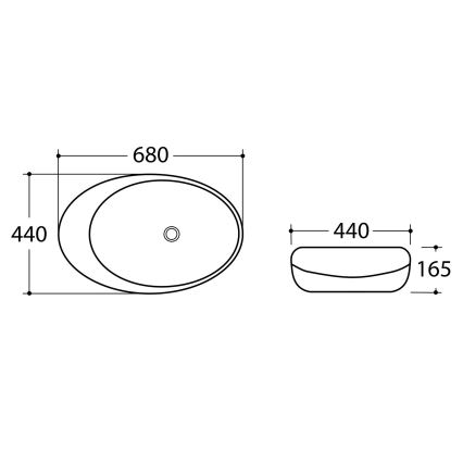 Sapho - DALMA Countertop Basin 68x44 cm grey
