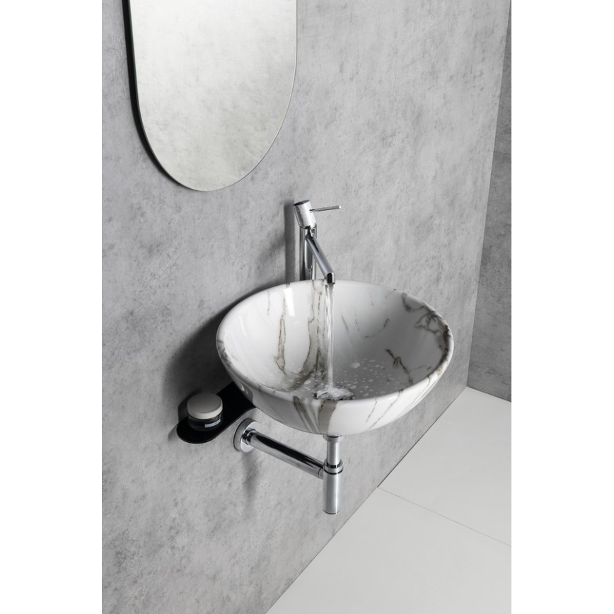 Sapho - DALMA countertop basin Ø 42 cm ceramic / Carrara / white