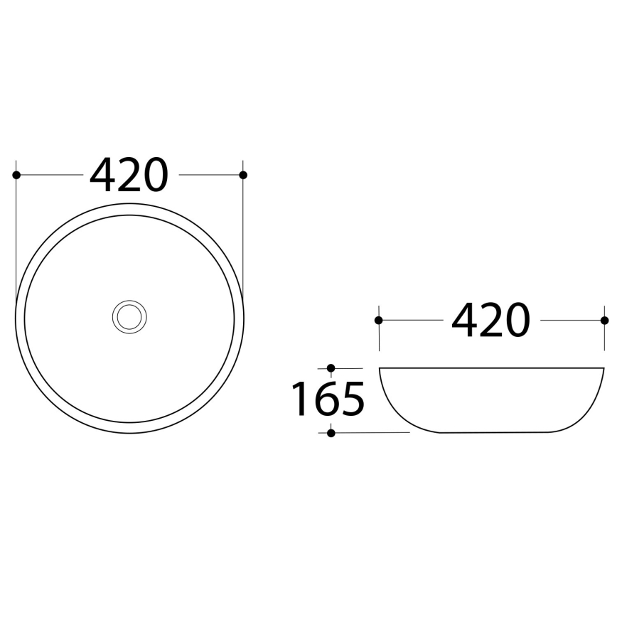 Sapho - DALMA countertop basin Ø 42 cm ceramic / Carrara / white