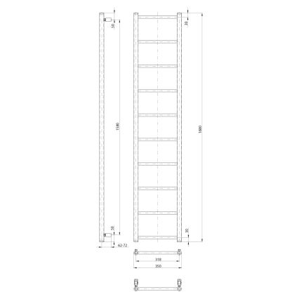 Sapho - DINA Bathroom Radiator 168x35 cm White