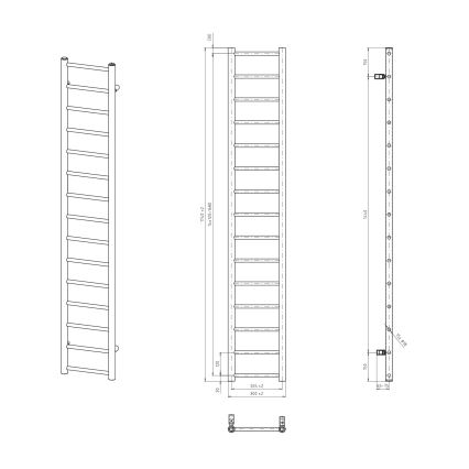 Sapho - DINA Bathroom Radiator 174 x 30 cm, White