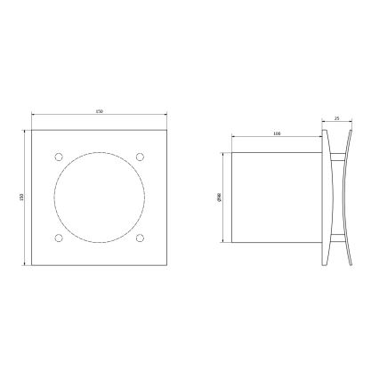 Sapho EIRA 15W/230V Axial Fan with Timer, White