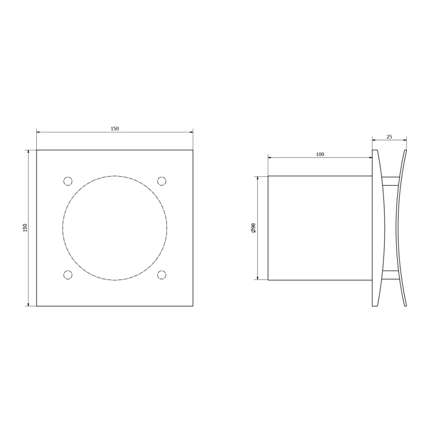 Sapho EIRA 15W/230V Axial Fan with Timer, White
