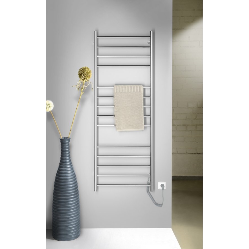 Sapho - Electric towel rail REDONDO 130W/230V 150 cm shiny chrome right round