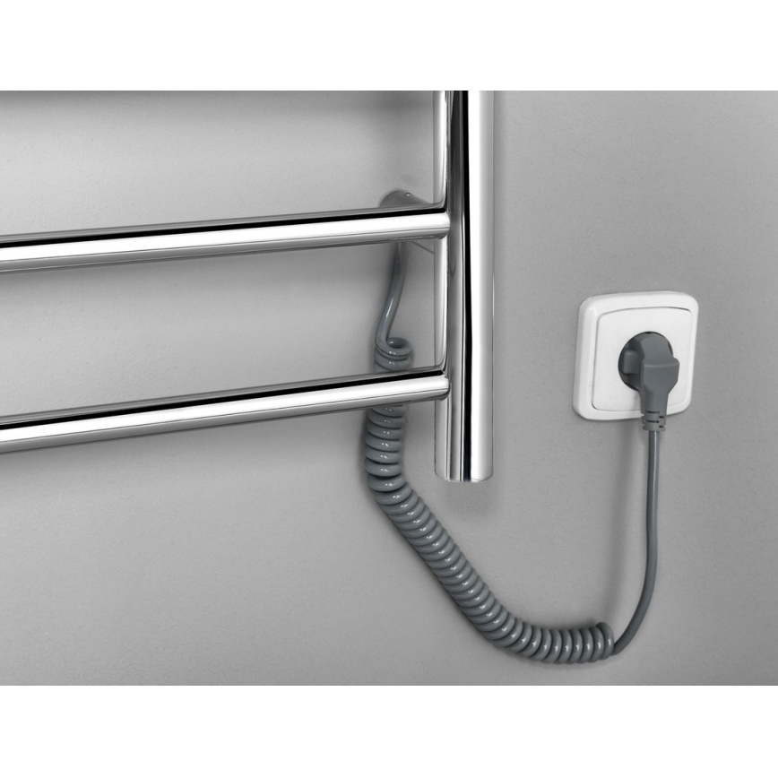 Sapho - Electric towel rail REDONDO 130W/230V 150 cm shiny chrome right round