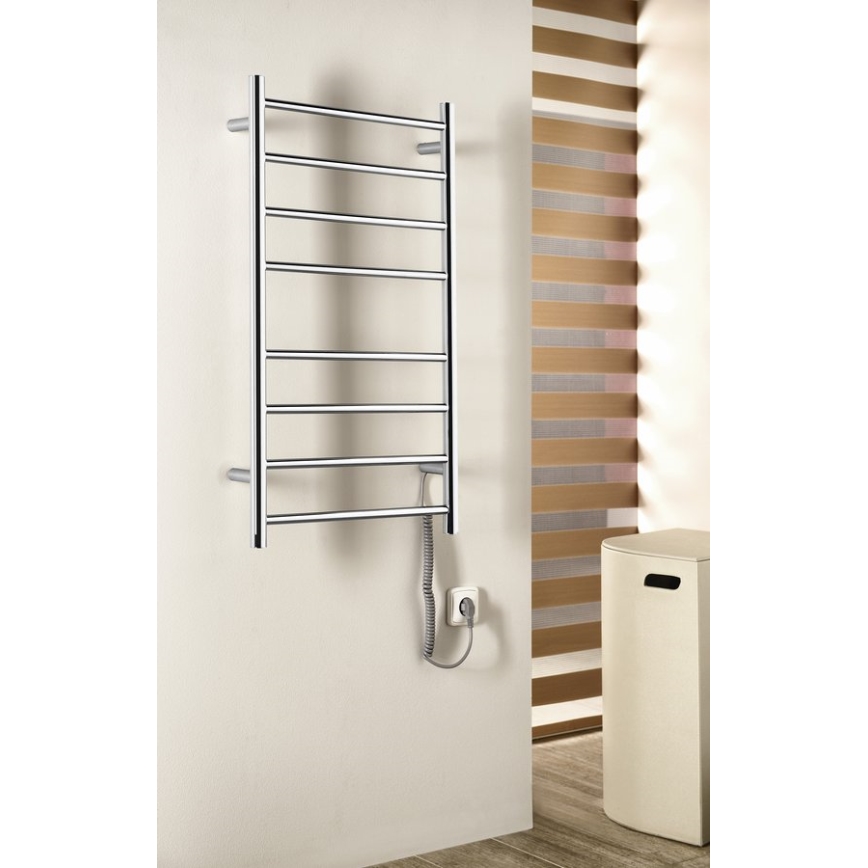 Sapho - Electric towel rail REDONDO 75W/230V 90 cm shiny chrome right round