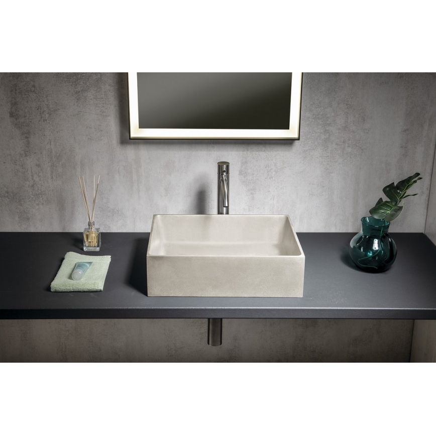 Sapho - FORMIGO Countertop Basin 47.5 x 36.5 cm, concrete / matte sand
