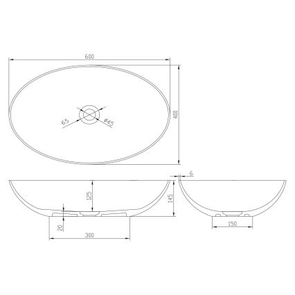 Sapho - FORMIGO Countertop Basin 60x40 cm concrete/beige