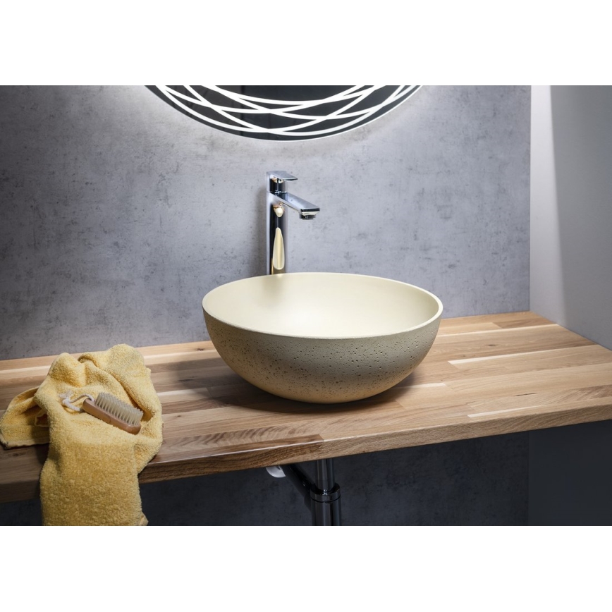 Sapho - FORMIGO Countertop Basin Ø 39 cm Concrete/Beige