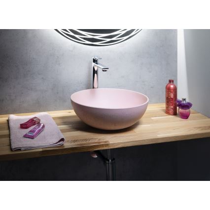 Sapho - FORMIGO Countertop Basin Ø 39 cm Concrete/Pink