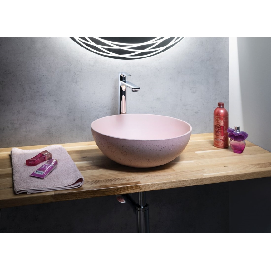 Sapho - FORMIGO Countertop Basin Ø 39 cm Concrete/Pink
