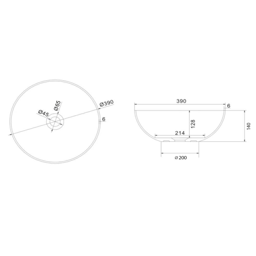 Sapho - FORMIGO Countertop Basin Ø 39 cm Concrete/Pink