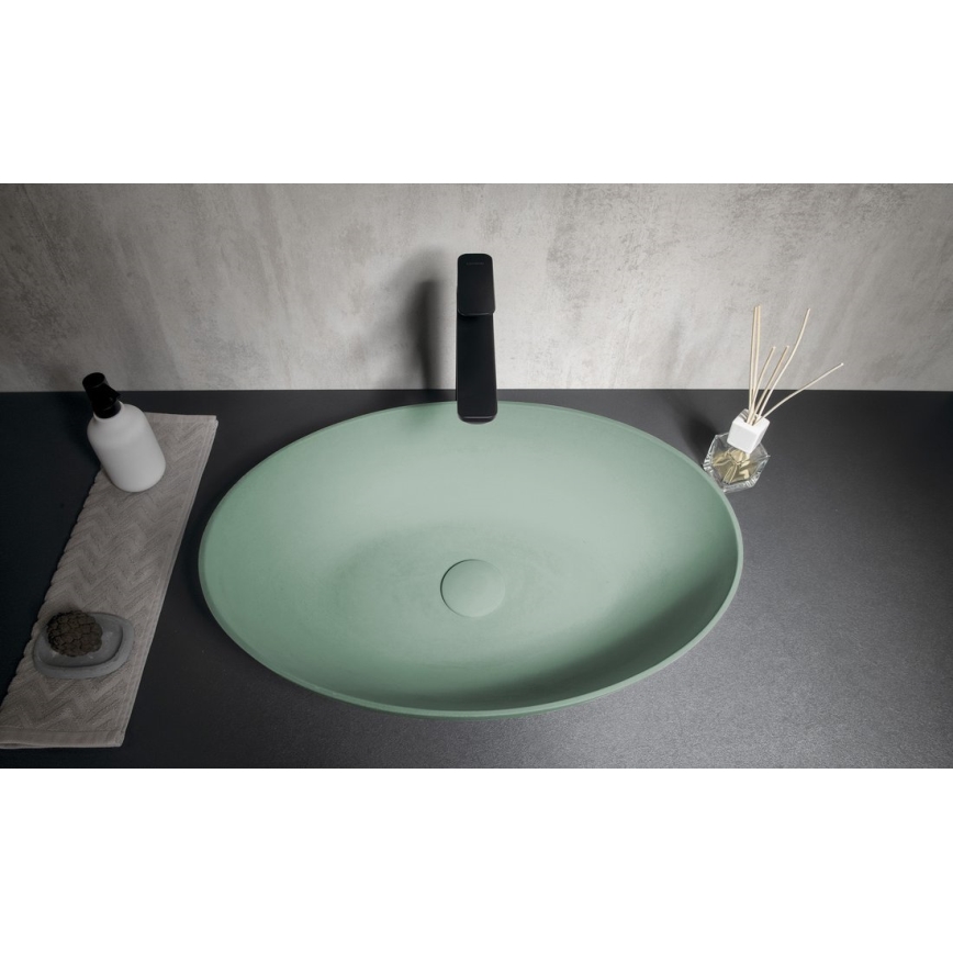 Sapho - FORMIGO Countertop Washbasin 60x40 cm Concrete/Green
