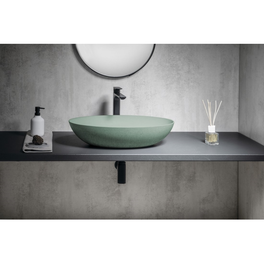 Sapho - FORMIGO Countertop Washbasin 60x40 cm Concrete/Green