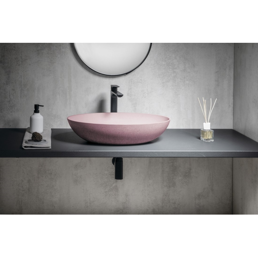Sapho - FORMIGO Countertop washbasin 60x40 cm concrete/pink