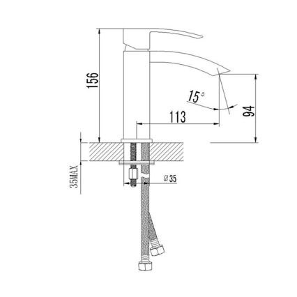 Sapho - GINKO 15.6 cm Basin Mixer, Matte Black