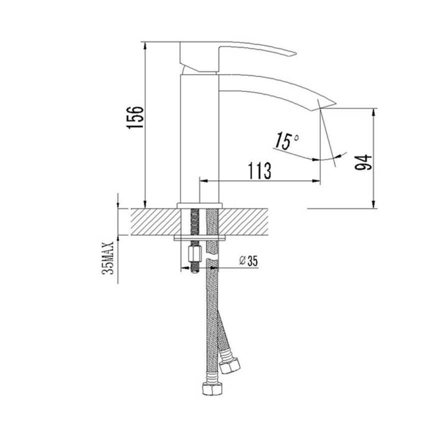 Sapho - GINKO 15.6 cm Basin Mixer, Matte Black