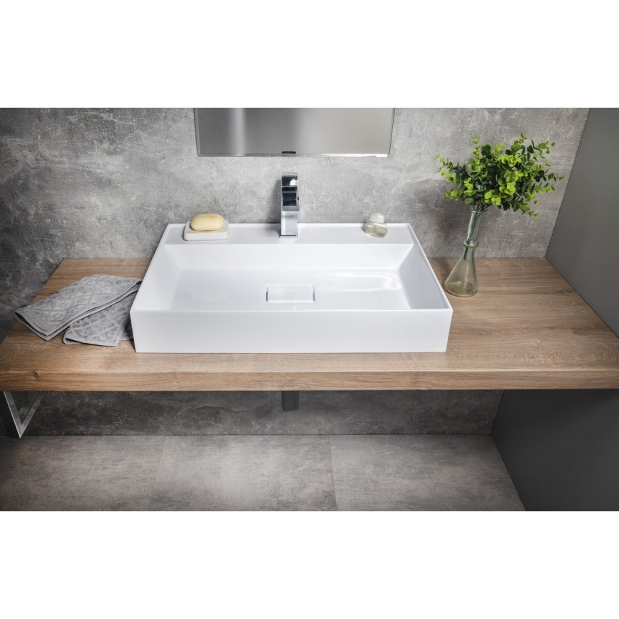 Sapho - GODIVA Countertop Washbasin 68x44 cm Marble/White