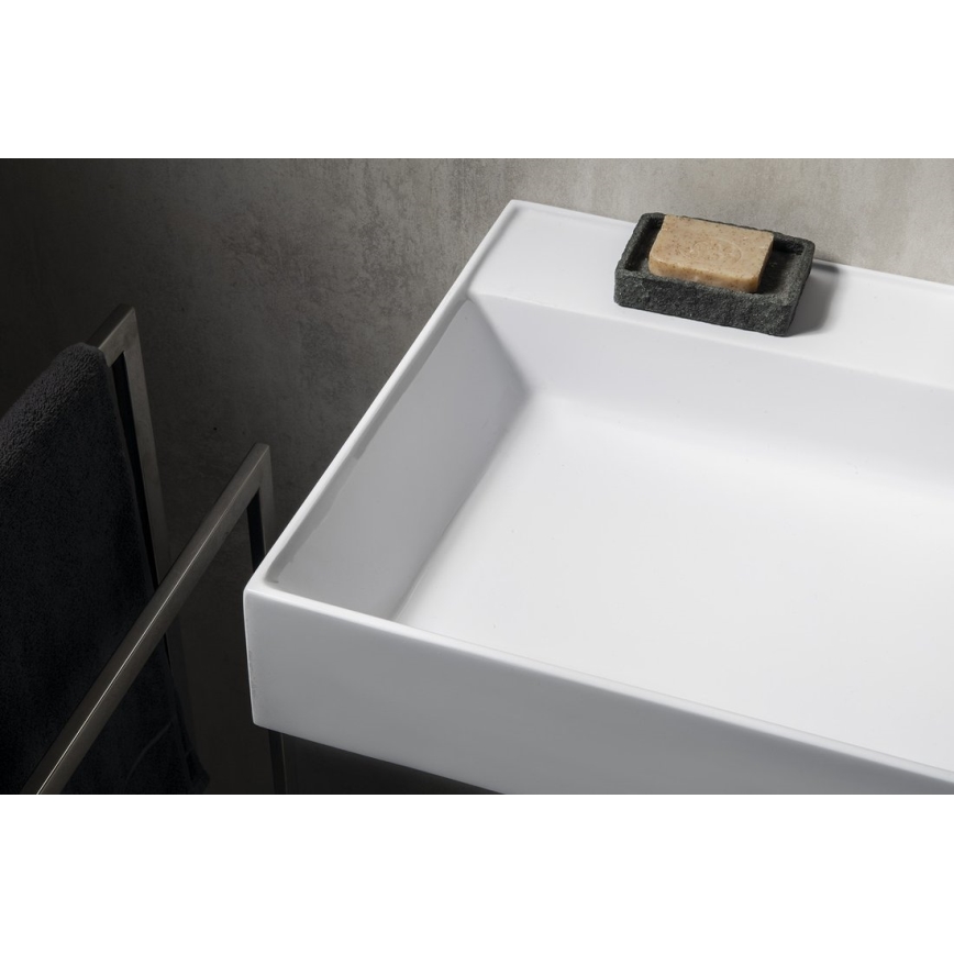 Sapho - GODIVA Wall-Hung Basin 58x44 cm Marble/White