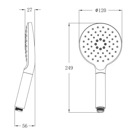 Sapho - Handheld rotating shower shiny chrome
