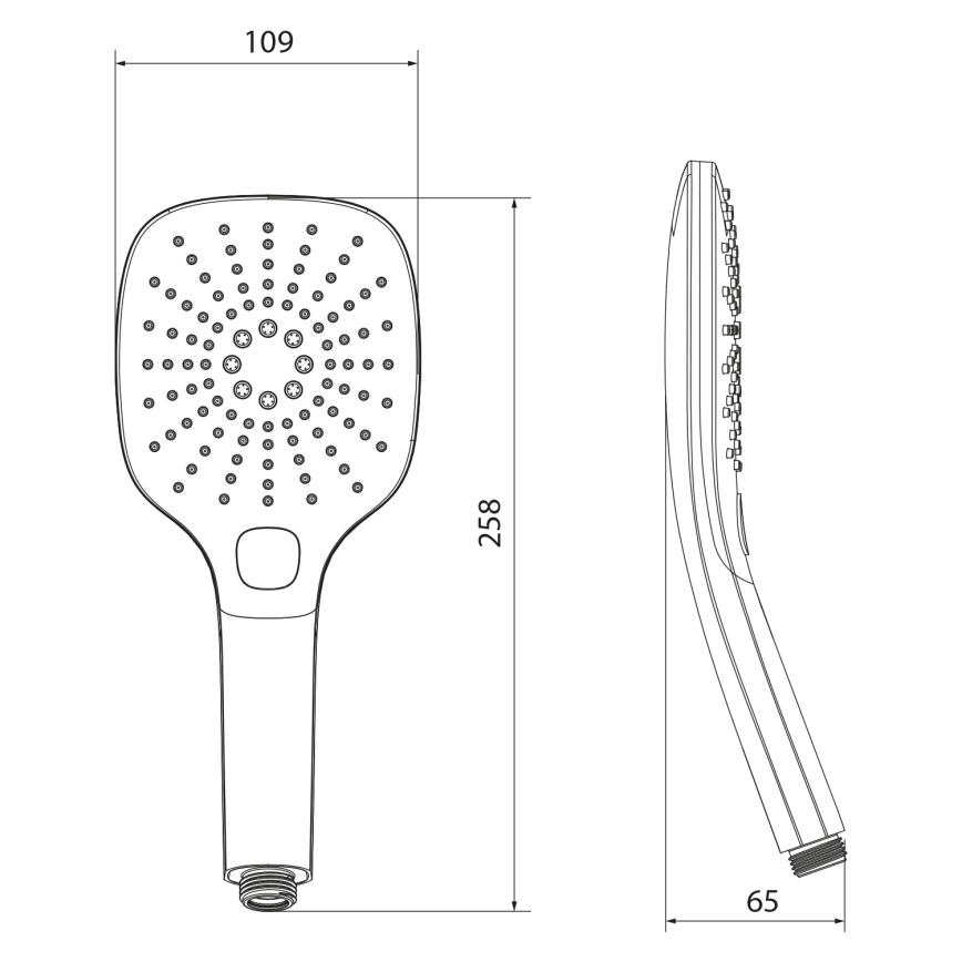 Sapho - Handheld shower with button matte black