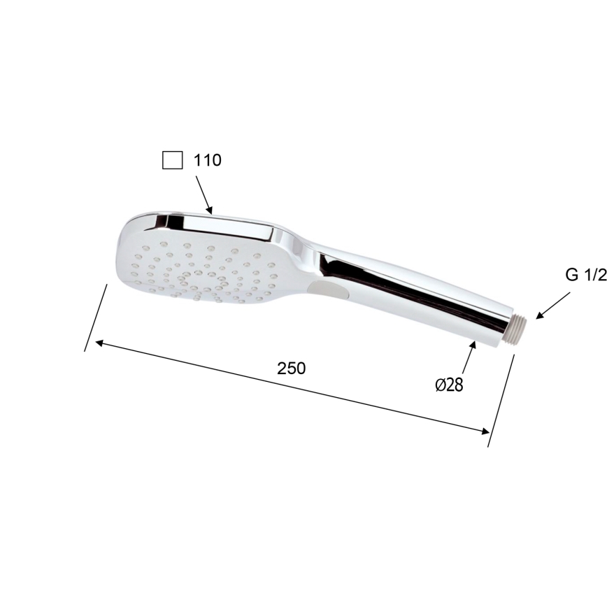Sapho - Handheld shower with button shiny chrome