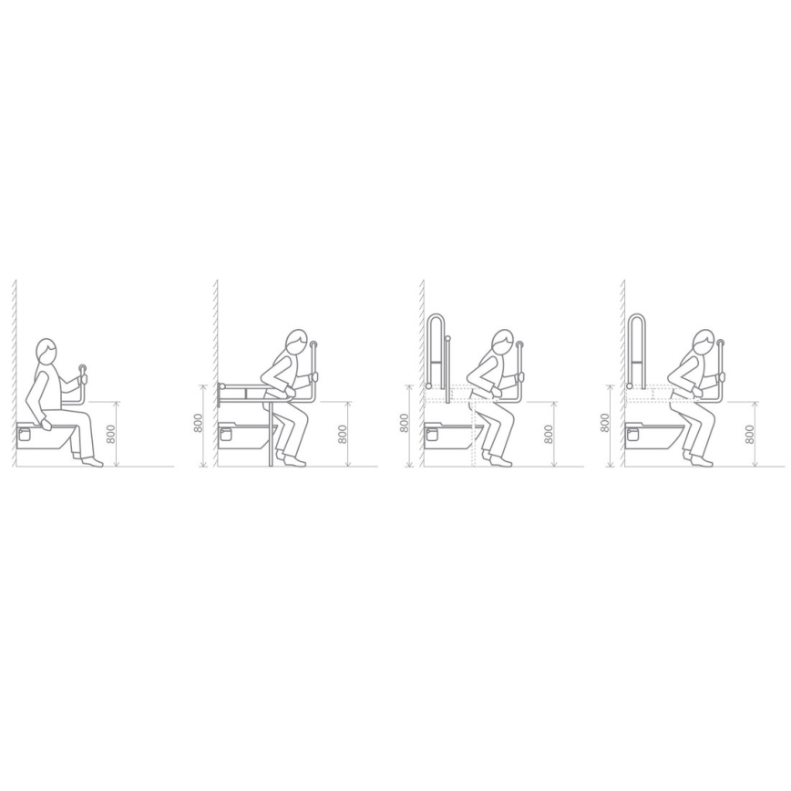 Sapho - HELP PROGRAM Support Grab Bar 80x82 cm White