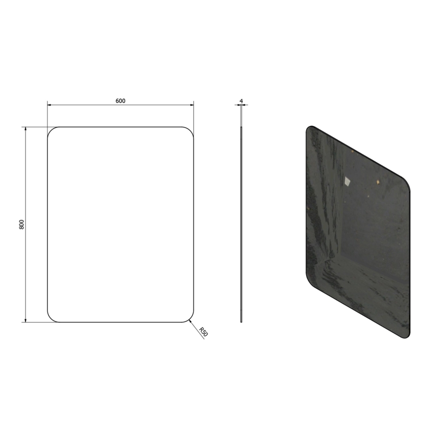 Sapho - ISHAPE Mirror 60x80 cm