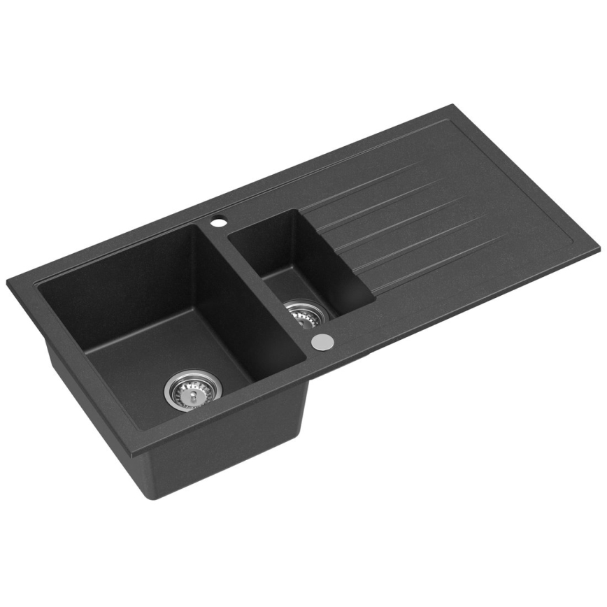 Sapho - Kitchen sink 100x50 cm granite/black