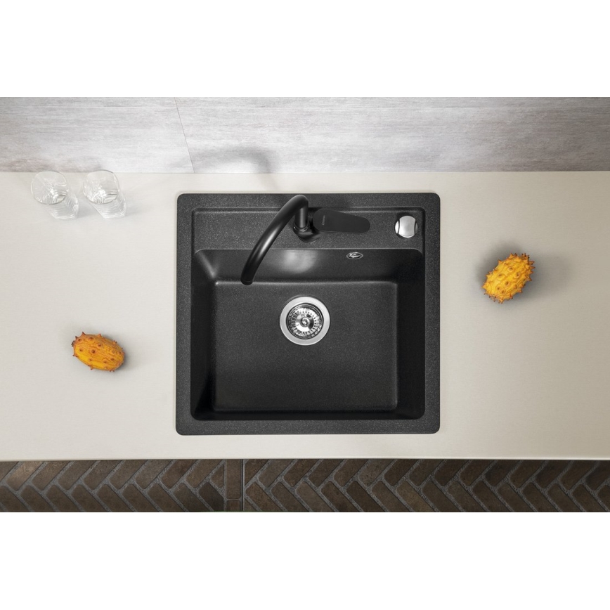 Sapho - Kitchen sink 53x50 cm granite/black