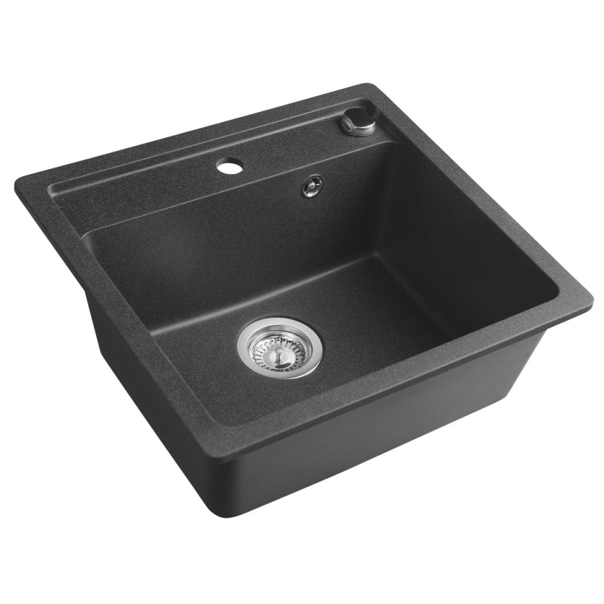 Sapho - Kitchen sink 53x50 cm granite/black