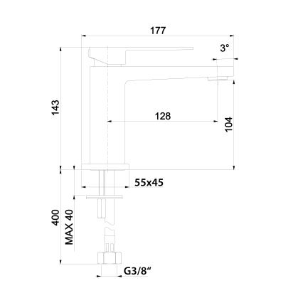 Sapho - LATUS 14 cm basin mixer tap matte black