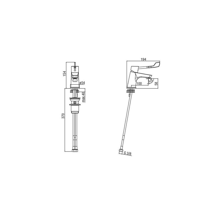 Sapho - LEA Washbasin Mixer 15.4 cm, Polished Chrome