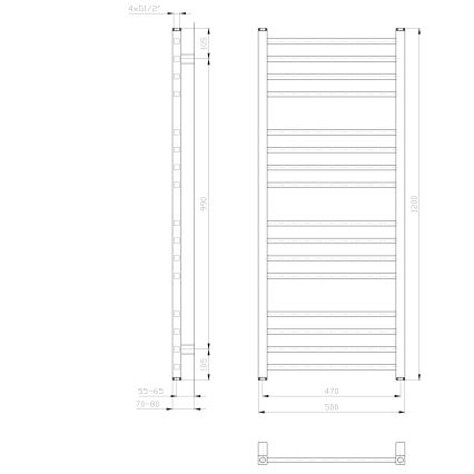 Sapho - METRO Bathroom Radiator 120 x 50 cm, White
