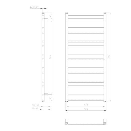 Sapho - METRO DOS Bathroom Radiator 110x50 cm, Matte White