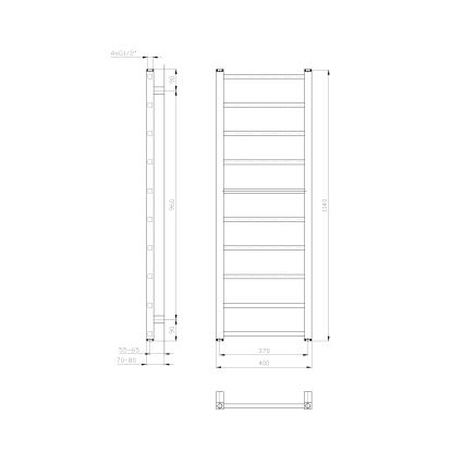 Sapho - METRO LIGHT Bathroom Radiator 114x40 cm, White